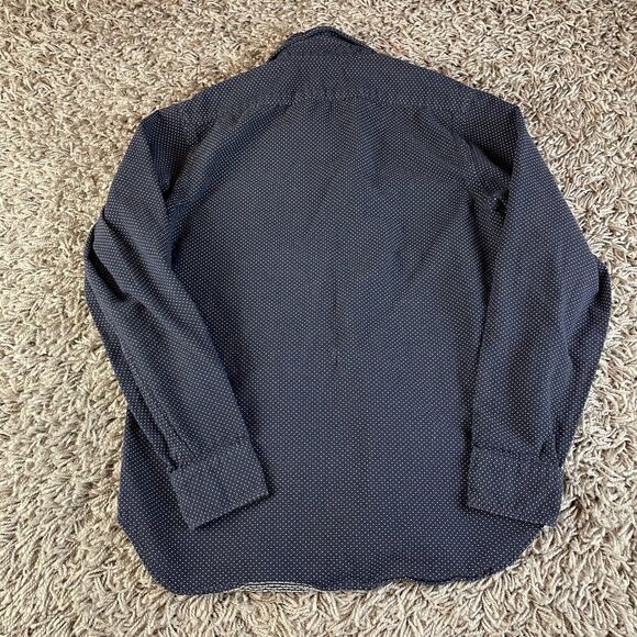 Taylor Stitch Shirt Mens 38 Blue Polka Dot Handmade Button Up Logo Outdoor USA - Picture 9 of 11